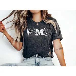 Rams School Spirit V-Neck Tee - Official Rams Football Team Shirt For Moms, Teachers, & Fans