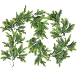 6Ft Pine Garland Christmas Decoration, Winter Artificial Greenery Garland Pine Christmas Garland for Holiday Season Mantel Fireplace Table Runner Centerpiece Decor