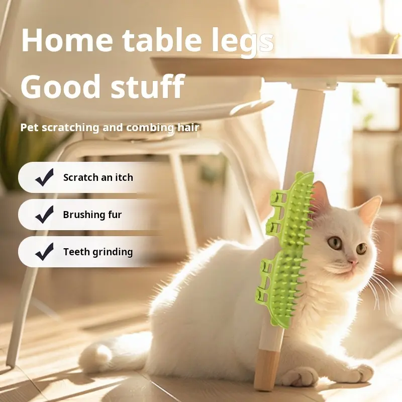 2-Pack Self-Grooming Cat Brush - Corner Scratching Board, a stress-relief gadget for cats to scratch and rub, comes with a massaging brush, suitable for long-haired and short-haired cats and kittens scratcher board active cat durable wear brush brush comb