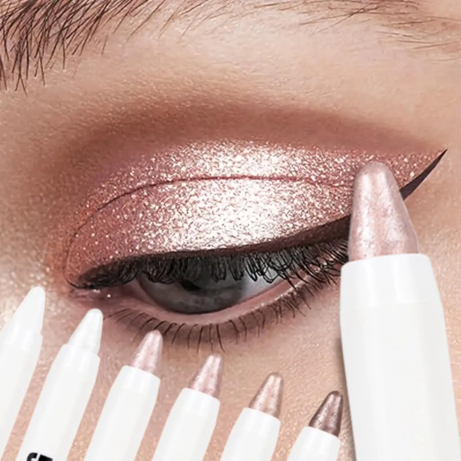 1PC Flashing Monochrome White Tube Eye Shadow Stick - Makeup Eyeshadow, Eye Makeup Products, Waterproof, Long-lasting Eye Makeup, Brightening, Matte Finish, Durable, A Must-have Makeup Tool for Everyday Eyeshadow Sticks