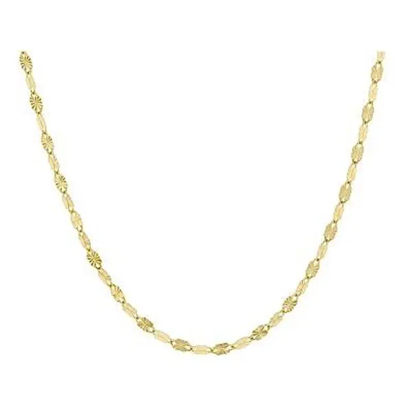 JTV 10K Yellow Gold 1.8mm Diamond Cut Tuscan Sun 18 Inch Chain