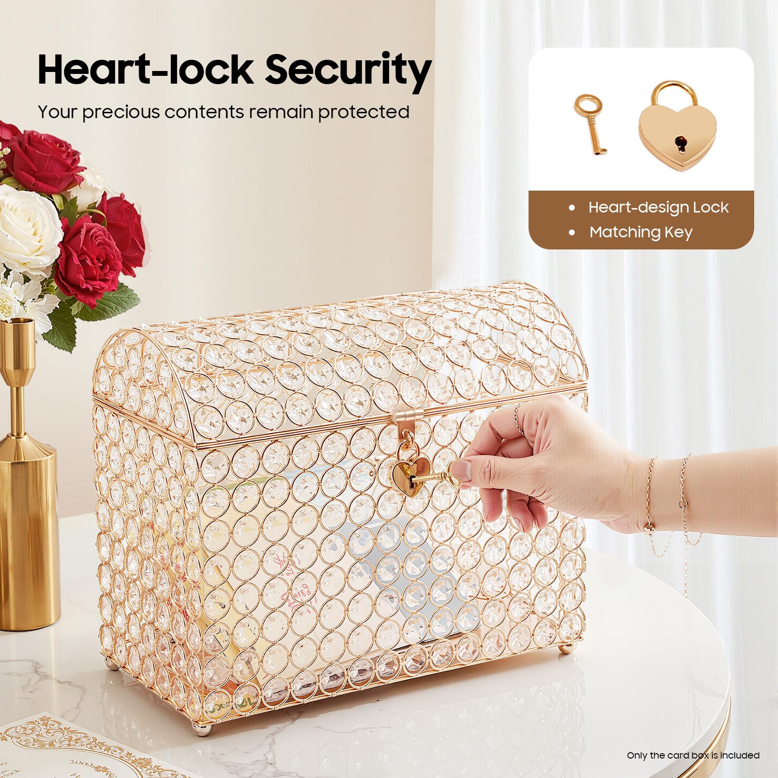 Wedding Card Box with Lock for Invitations Envelopes Photos Tips Donation Wedding Card Box with Lock for Invitations Envelopes Photos Tips Donation