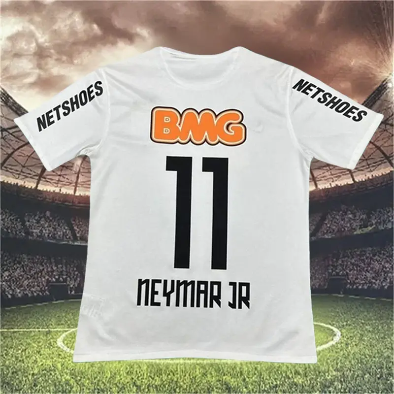 2012 2013 Home White Retro No.11 Neymar Short Sleeve Soccer Jersey