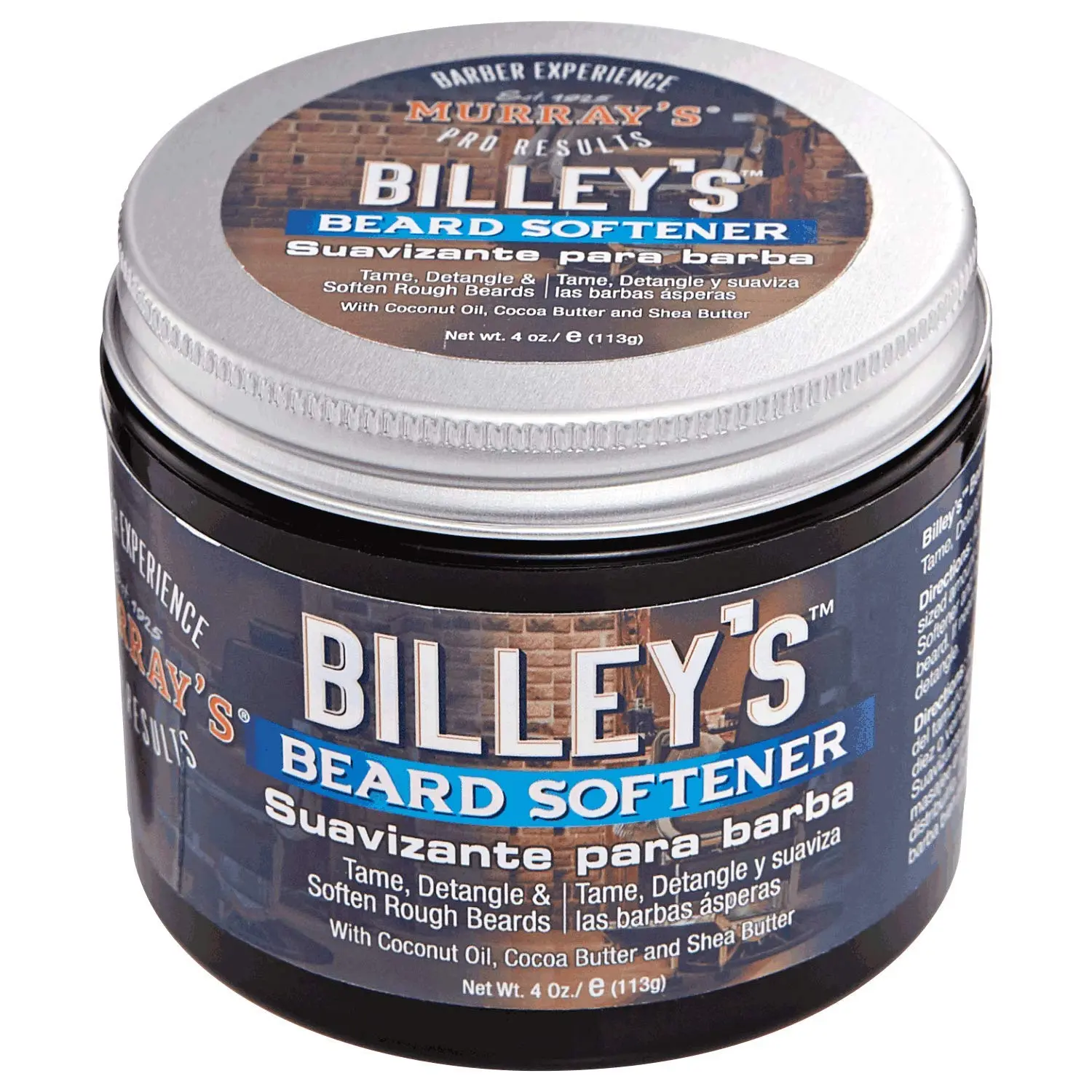 MURRAY'S Billey's Beard Softener - 4 oz Water-Based Liquid for Men's Natural Hair & Beard Care, Softening, Detangling, Smoothing, Moisturizing with Coconut & Natural Oils, Fresh Scent, Tames Hair