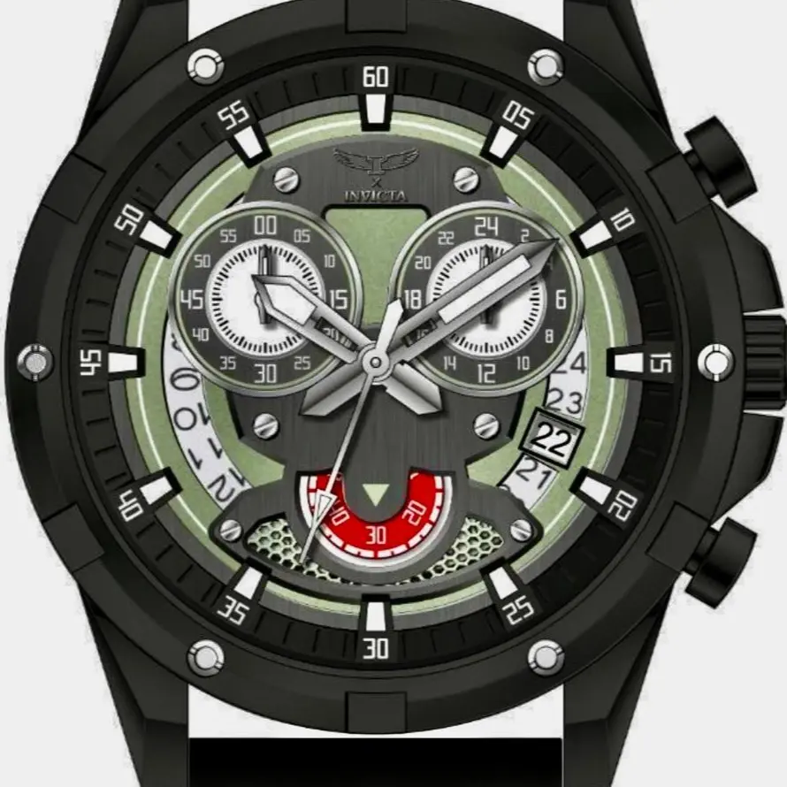 Invicta S1 Rally Men's Watch - 44mm Black silicone band with Red Spinning Dial