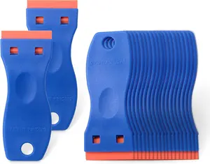 20 count Blue Plastic Razor  Scraper Tool for Gasket Remover, Sticker Remover, Labels Decal and Adhesive Remover for Windows and Glass