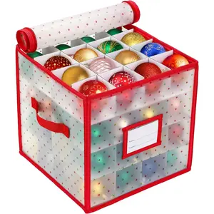 Christmas Tree Ball Organizer Ornament Storage Containers,Ornament Storage Box Hard Plastic Containers That Store Up To 64 Holiday Ornaments