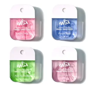 Wish 1.2oz Liquid Hand Sanitizer Spray With Bag, Pocket Hand Sanitizer Bottle, 500-Sprays Each, Portable Hand Sanitizer Spray, 4 Flavors Travel Size