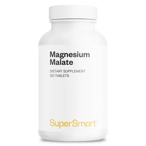 SuperSmart - Magnesium Malate 2400mg per Day (Highly Bioavailable) - Superior Mineral - Magnesium Malic Acid Supplement | Non-GMO & Gluten Free - 120 Tablets