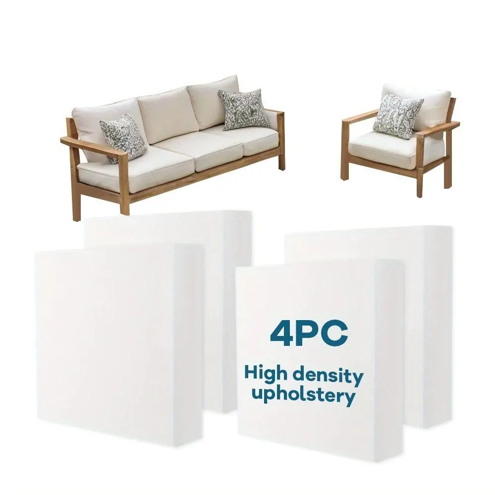 24" X 24" High Density Upholstery Foam, 4-Pack/2-Pack - Couch Cushion Foam Replacement Pad, High Density Pad for Seats, Multiple Thicknesses Available, Pillows, Chairs, And Craft Projects