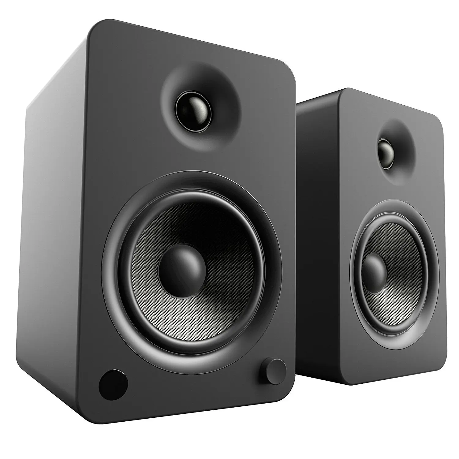 Kanto YU6 Powered Bookshelf Speakers - Matte Black (YU6MB) with Audio Capabilities, Built-In Amplifier, Bluetooth Connectivity, Subwoofer Compatibility, and Remote Control