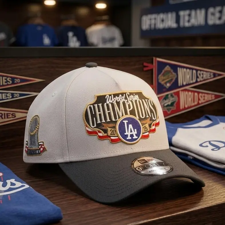 Los Angeles Dodgers World Series Champions 2025 Locker Room A-Frame Snapback Hat, Adjustable Baseball Cap, Embroidered Team Logo Sports Hat, Curved Brim Streetwear Headwear, Game Day Fan Gift