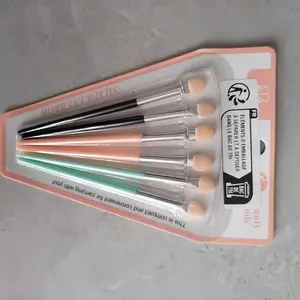 Set of 6 Professional Makeup Brushes - Gentle Silicone Eyeshadow Applicators Suitable Every Skin Type, Convenient Tools Applying Eyeshadow, Eyeliner, Blush, And Lipstick