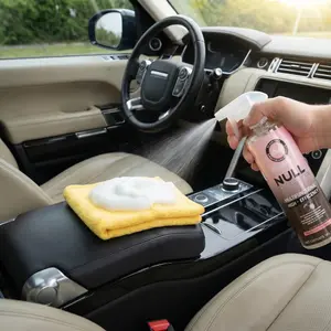 AttachedAny Professional Car Care Series Interior Foam Cleaner - Rich Foaming Formula for Fabrics Plastics Vinyl Surfaces Carpets Wood Glass Windows Leather - Gentle Effective Easy to Use Fresh Fragrance