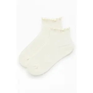 John Galt Women's Ruffle Ribbed Ankle Socks