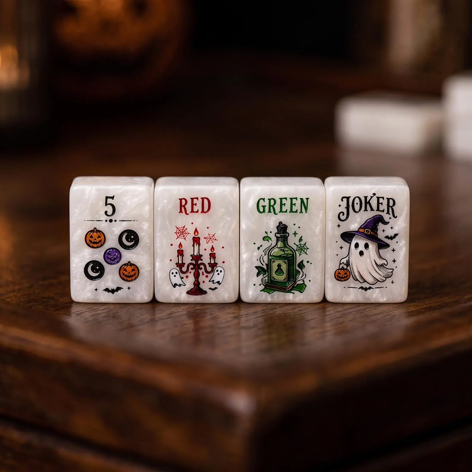 Halloween American Mahjong Set, 160 Tile Option, Custom Acrylic Mah Jongg Tiles, Spooky Fall Game Night Gift