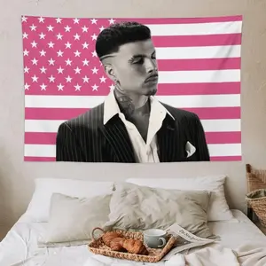 Tapestry Rauw Flag Wall Hanging With Art Home Decorations Durable Lightweight Washable Alejandro For Living Room Bedroom Festival Gift Dorm Decor Flags Poster Modern Stripe Design Cotton Decorative bedroom decor tapestry chill room accessories