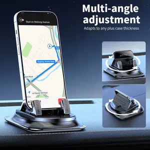 360° Rotatable Car Phone Holder, Automatic Locking Anti-Slip Mount, Double Stable Suction Cup, Adjustable View Angle, Dashboard Windshield Universal Phone Bracket for iPhone Android All Smartphones