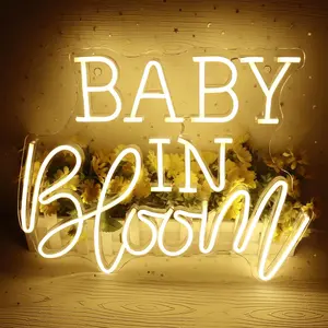 Baby in Bloom Neon Sign — USB-Powered Bright Wall Decor Light, Decorative Neon Light, Neon Lights, Home Decoration Lamp, Wall-Mountable — Ideal for Bedrooms, Living Rooms, Nurseries, and Baby Gifts