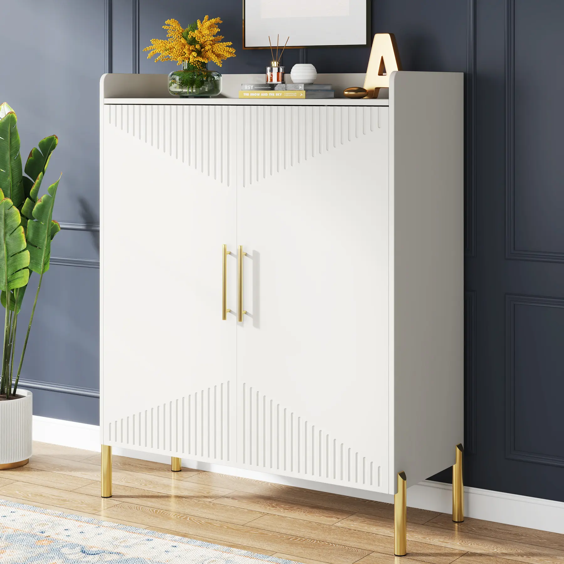 Tribesigns Large Shoe Cabinet with Doors，30 pairs 6-Tier Adjustable Shoe Cabinet with Large Space for Hallway and Living Room