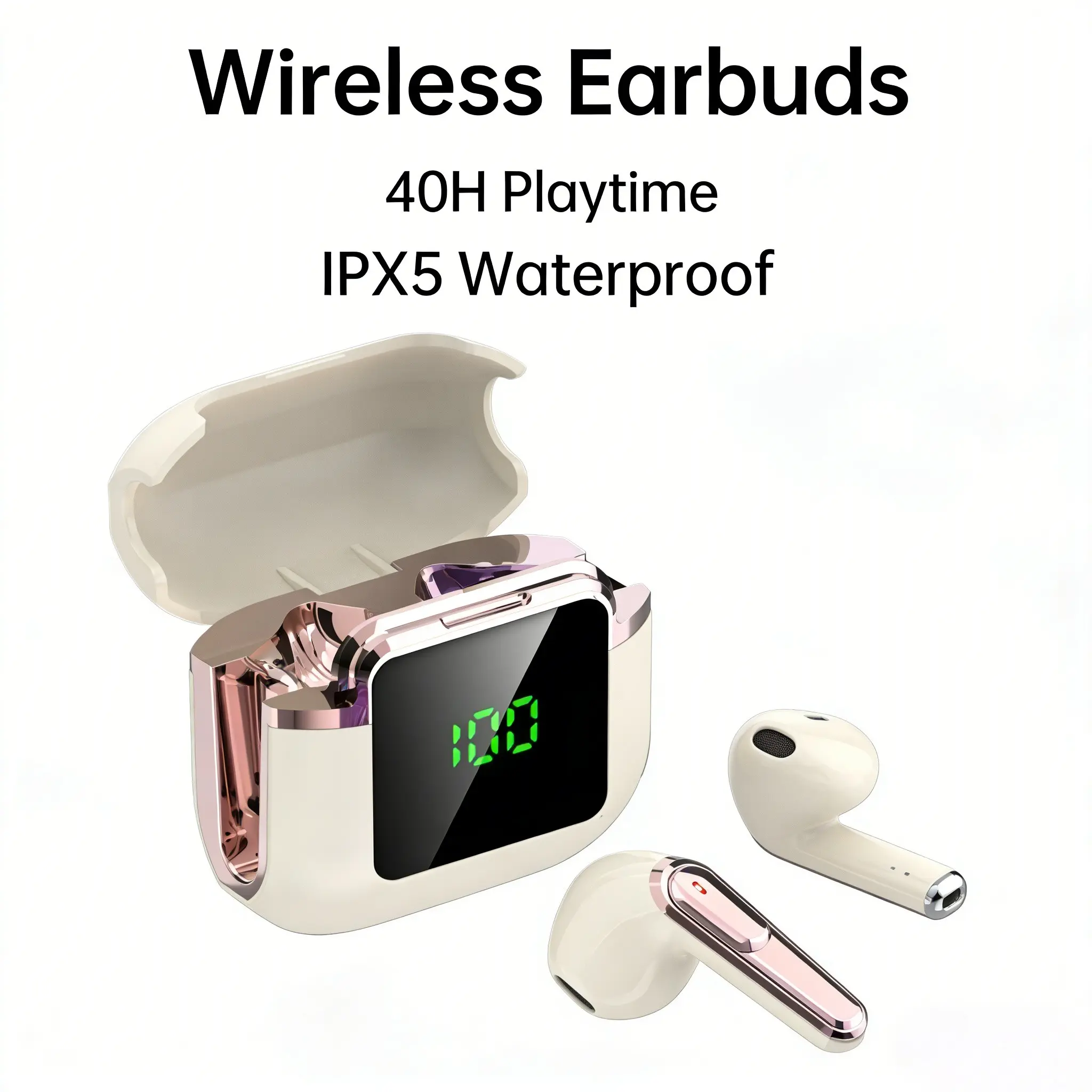 New Unique Wireless Earbuds, Low Power HiFi Bluetooth-compatible Headphones, LED Digital Display, Ipx4 Sweat-Resistant Music Earphones