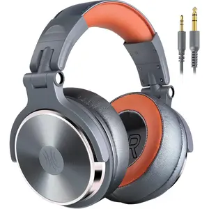 Hi-Res Over Ear Headphones for Studio  and Mixing, Sound Isolation, Protein Leather Earcups, 50mm Driver Unit, Wired Headphones for AMP Guitar Keyboard (Pro-50 Metallic Blue)