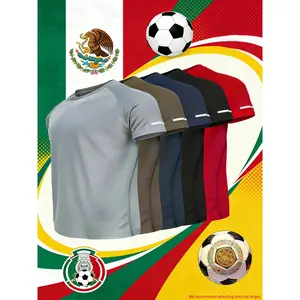 Reflective Sportswear T-Shirt, Breathable Quick-Dry Short Sleeve Crew Neck, Lightweight Men's Athletic Tee, Ideal for Outdoor Activities