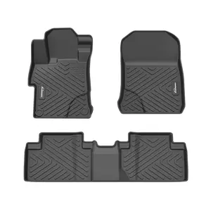 Custom Fit TPE Car Floor Mats for 2012-2015 Civic 4-Door, All-Weather Floor Liners with Anti-Slip Design & Easy-to-Clean Surface. Full set includes front and rear mats, practical car interior accessory.