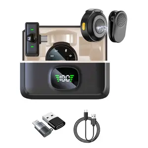 2 Pack Wireless Lavalier Microphone for iPhone 16, Android,iPhone, ipad with Adapter Included, Noise Cancellation Mini Lapel Mic for YouTube, Recording, Vlog, Facebook Live Streaming Beige