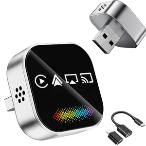 2026 Upgraded Wireless Carplay Adapter, 4-in-1 Wireless CarPlay Adapter for Android & iPhone  CarPlay + Screen Mirroring, AirPlay Mirror & Android Mirror, Mini USB with Type-C Plug & Play