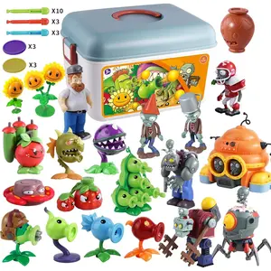 Plants and zombies toys figures vs peashooter party favors birthday decorations supplies plush sets playset series 2 pvz kids games books zomboss gargantuar with storage box