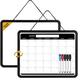 Small Monthly Whiteboard Calendar for Wall, Mini 11" x 14" Dry Erase Board with Plastic Frame,  Dry Erase Calendar for Kitchen Planner, , Office