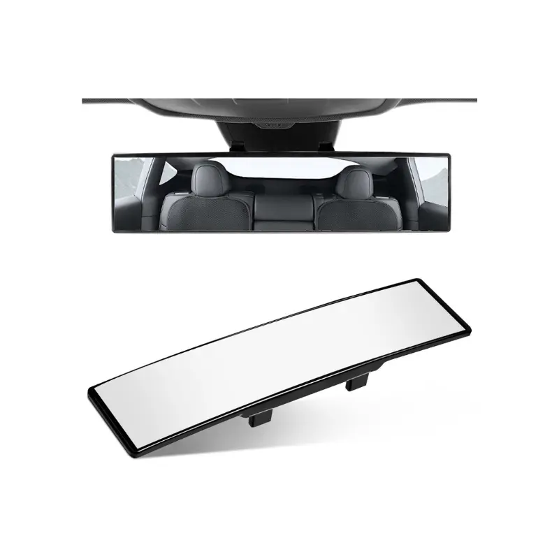 11.8" Panoramic Rear view Mirror interior clip-on wide angle, Anti-Glare HD Glass for Cars, SUVs & Trucks, Universal Interior Accessory