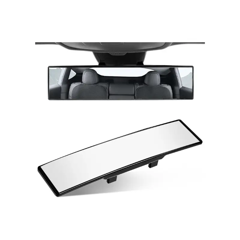 11.8" Panoramic Rear view Mirror interior clip-on wide angle, Anti-Glare HD Glass for Cars, SUVs & Trucks, Universal Interior Accessory