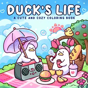 1pc DUCK'S LIFE coloring book For Adults And Kids,Simple And Big Designs For Relaxat colouring books,Toys suitable for boys and girls, zero foundation drawing to relieve stress coloring book，Christmas gift，Halloween Gift，Back to school gifts