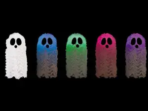 Hanging Shaggy Ghost - Light-Up LED Face - Halloween Decoration