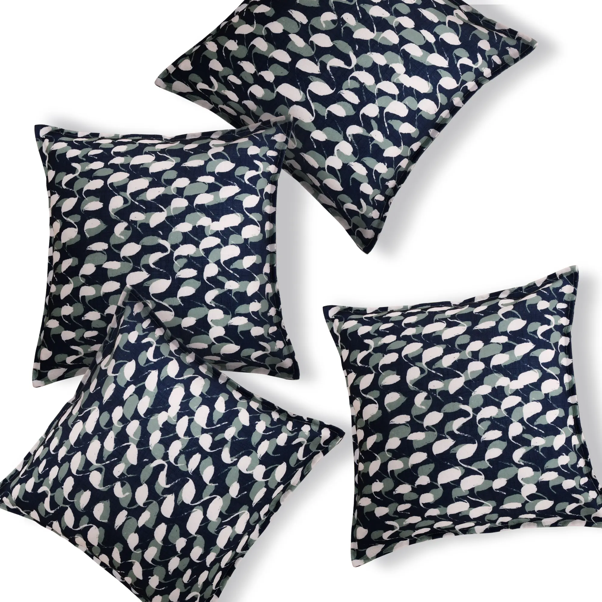Deconovo Industrial Geometric Loop Pattern Faux Linen Couch Cushion Covers, Premium Durable Polyester Pillow Cases with Hidden Zipper, All Seasons Set of 4 for Sofa (Case Only, No Pillow Insert; Avoid Bleaching or Ironing Directly on the Pattern), Premium
