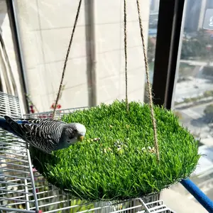 Large Bird Swing Toy, Bird Grass Mat Hammock Swing with Hooks, Training Parrot Climbing Foraging Wall Toy for Parakeets,Parrot,Cockatiels,Budgie,Sun Conure, Small to Medium
