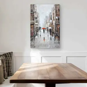 212 MAIN 20x30 in. Durable Aluminium Metal Print Wall Art - Vibrant Minimalist Rain Scene Urban Photo, Easy-to-Clean Artwork, Tranquility-Boosting Modern Decor for Bedrooms, Home Supplies