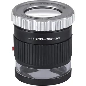 JARLINK 30X Jewelers Loupe, Adjustable Focal Length Magnifier with 3 LED Light for Gems, Jewelry, Coins, Stamps, etc (Black)