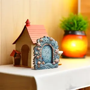 Wooden Fairy Door Decoration, 3 Counts/set Miniature Fairy Garden Door & Window & Tree Design Ornament, Home Decor for Living Room Bedroom