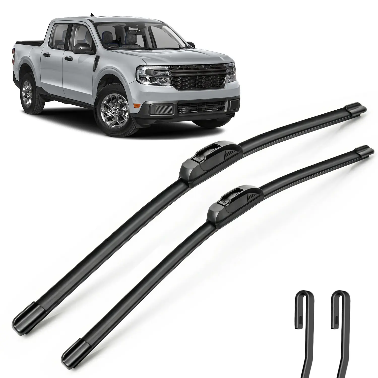 2 Pack Premium Windshield Wiper Blades for Pinch Tab & J-Hook Arms, Silent & Streak-Free Design, OEM Quality Automotive Replacement Wipers Auto Accessories