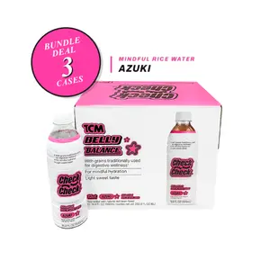 CheckCheck Prebiotic Rice Water Azuki Flavor for Gut Health & Wellness - Beverage (3-Pack)