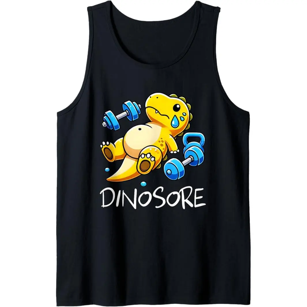 Funny Cute Dinosaur Workout Gym Fitness Weightlifting Gift Tank Top, Unisex Tank Top