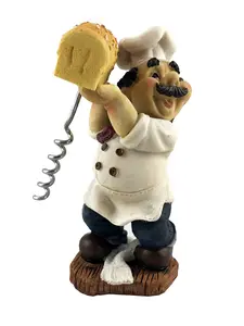 Corkscrew and Corkscrew Holder Stand Chef Themed Kitchen Gift Supplies in Red and White