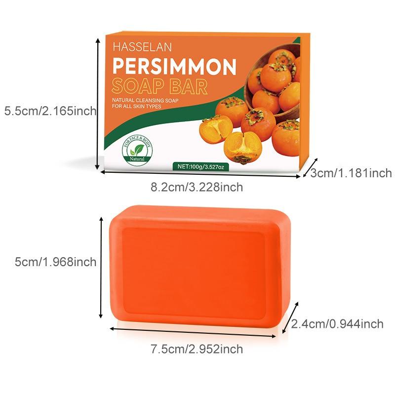 Natural Persimmon Essential Oil Handcrafted Soap – Deep Cleansing, Oil Control & Hydrating for Face & Body
