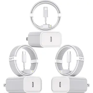 For iPhone 14 13 Charger,3-Pack Super Fast Phone Charger USB C Charging Block with 10FT Type C to Lightning Cable Cord for iPhone 14/13/12/11Pro Max/XS Max/XS/XR/8/SE