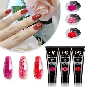 Dld Three Color Extension Glue Set, Strong Durable Easy Shape, Salon Grade Nail Enhancement, Perfect for Women, Elegant Tip Design, UV Light Gel