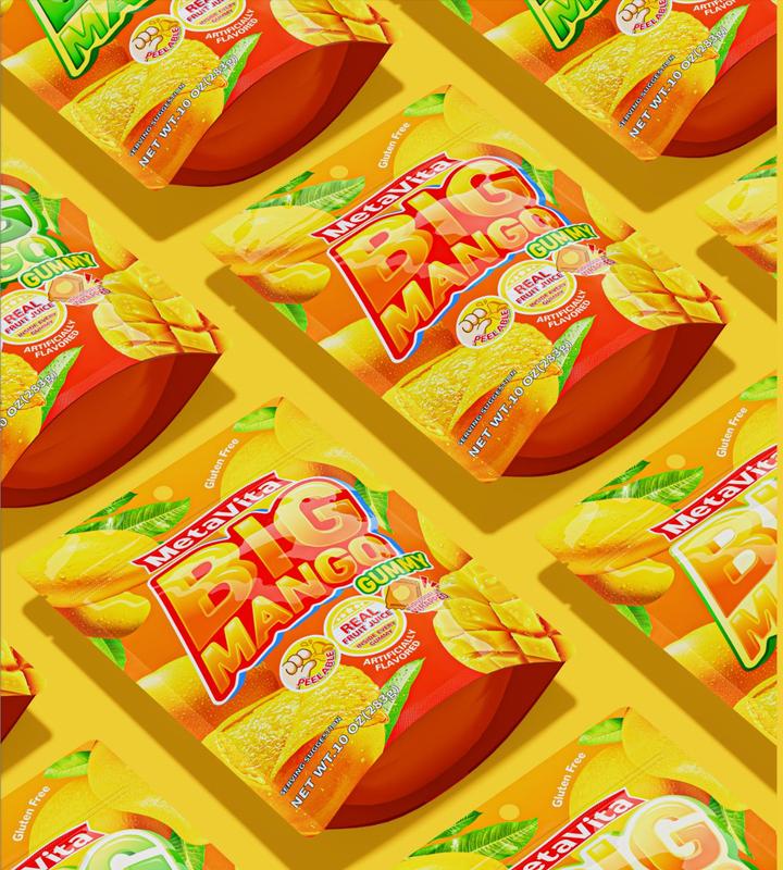 MetaVita Peelable Mango Gummy  | Real Fruit Juice | Individually Wrapped | Perfect for Halloween Treats