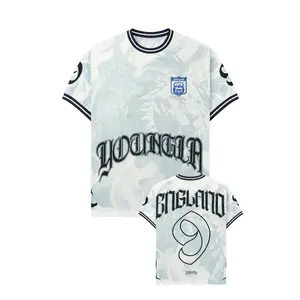 England Number 9 Soccer Jersey Shirt, Lion Graphic Football Fan Tee, Vintage Gothic England Streetwear Jersey, England Supporter Gift, Unisex Athletic Shirt